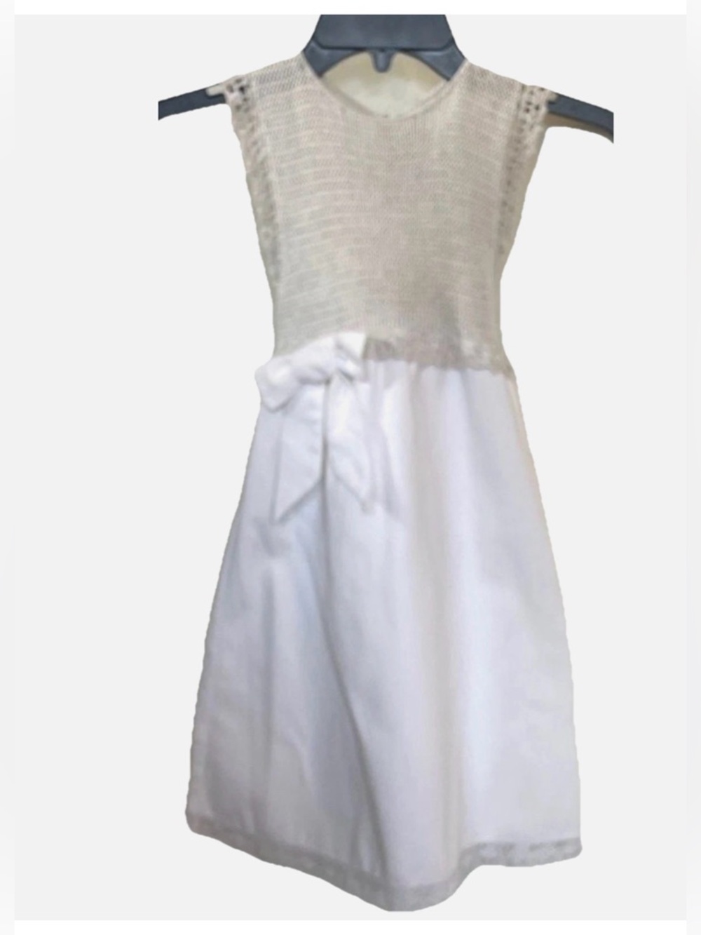 Fournier White Flower Girl Dress 4T Communion Wedding Easter Party Bow Formal